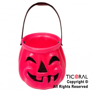 CARAMELERA CALABAZA SIN TAPA FUCSIA HALLOWEEN x 1